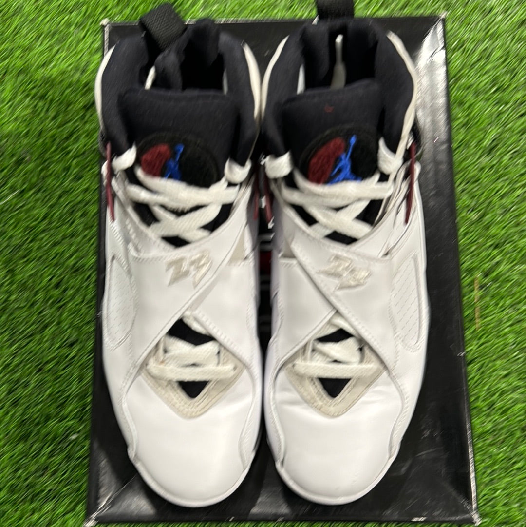 Jordan 8 Retro White Burgundy (Women's) 6Y/7.5W