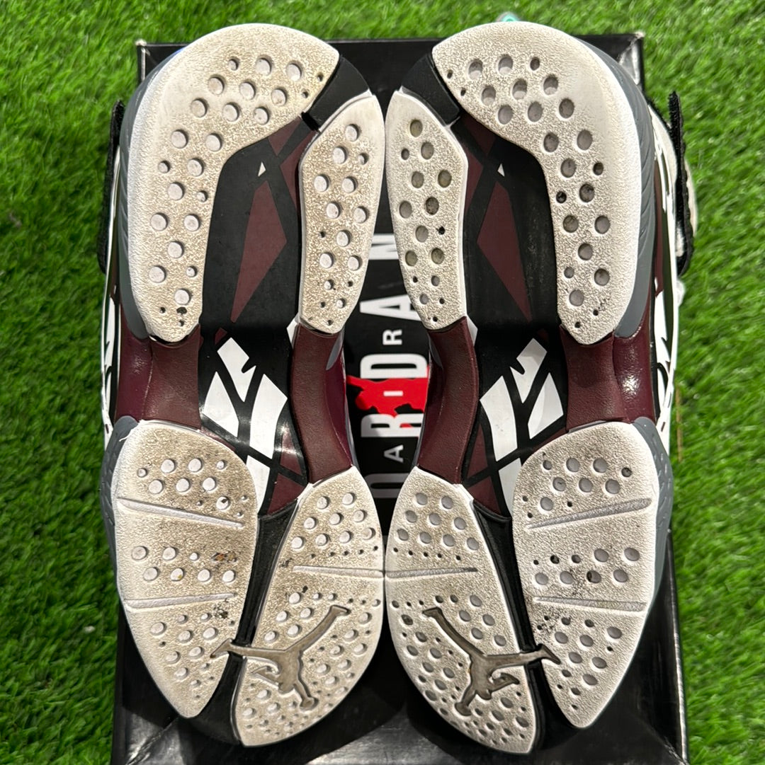 Jordan 8 Retro White Burgundy (Women's) 6Y/7.5W