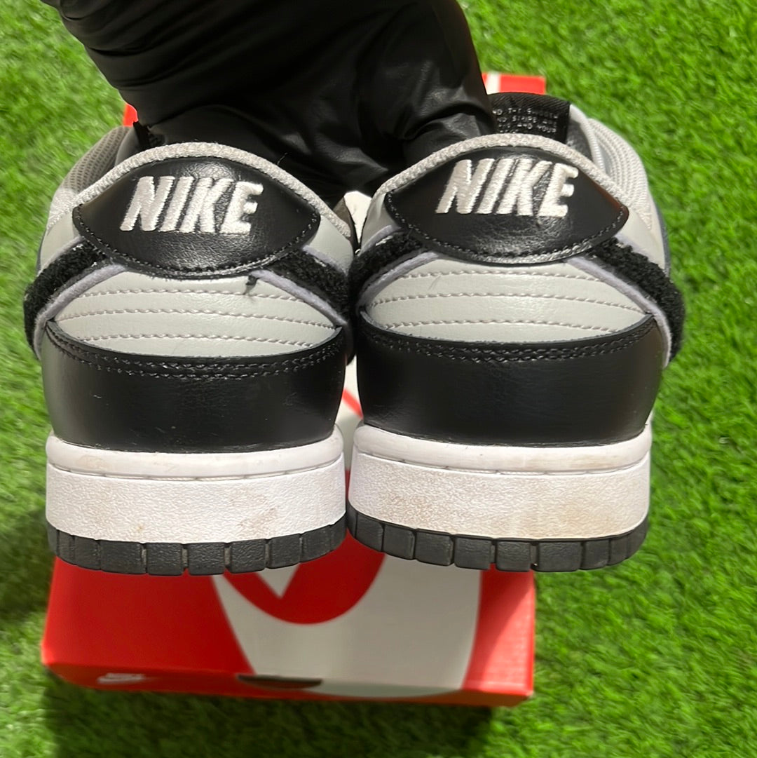 Dunk Low 'Chenille Swoosh - Black Grey Fog'