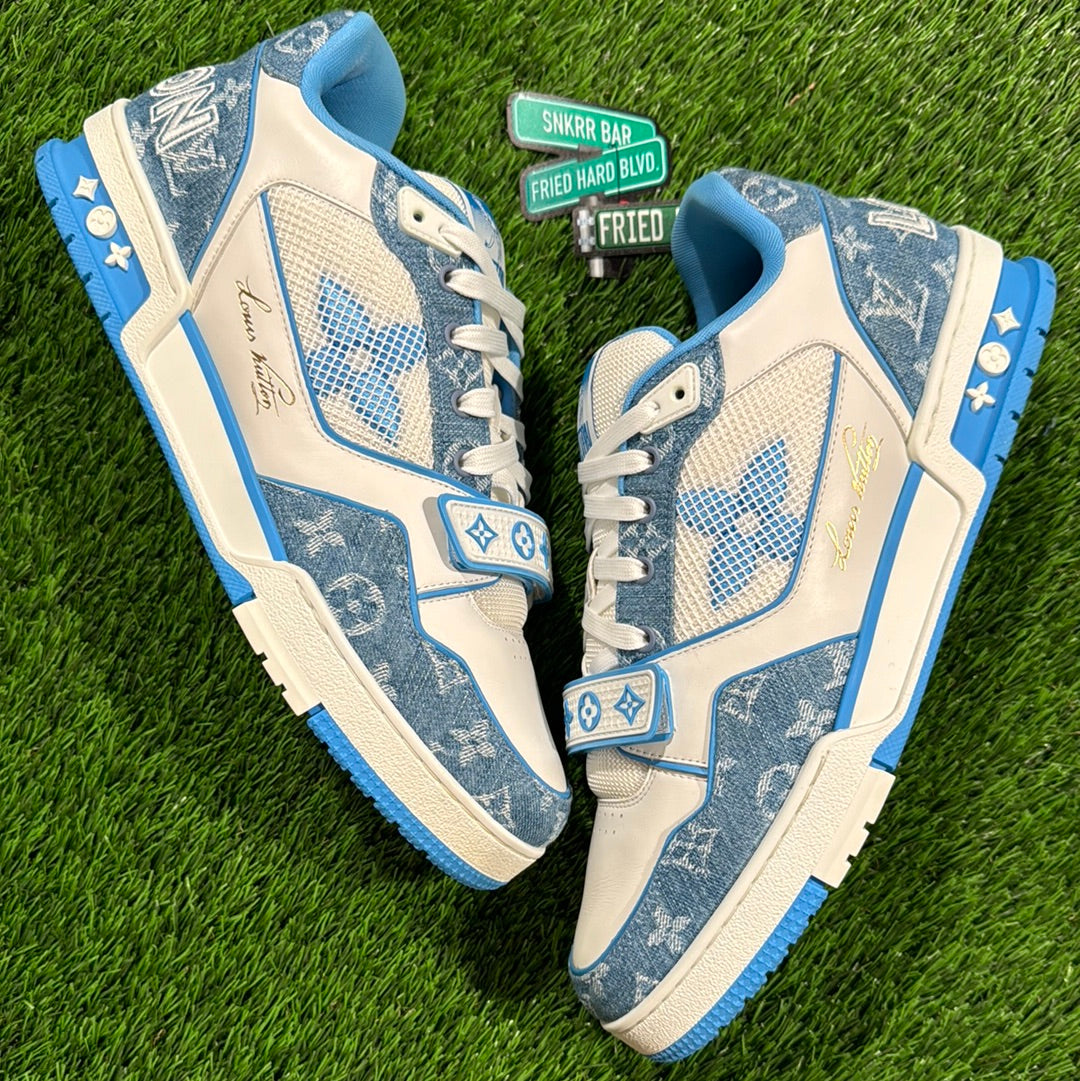 Louis Vuitton Trainer Sneaker 'Velcro Strap - White/ Blue'
