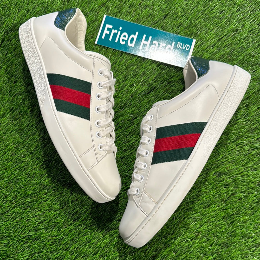 Gucci Men's New Ace Leather Low-Top Sneakers