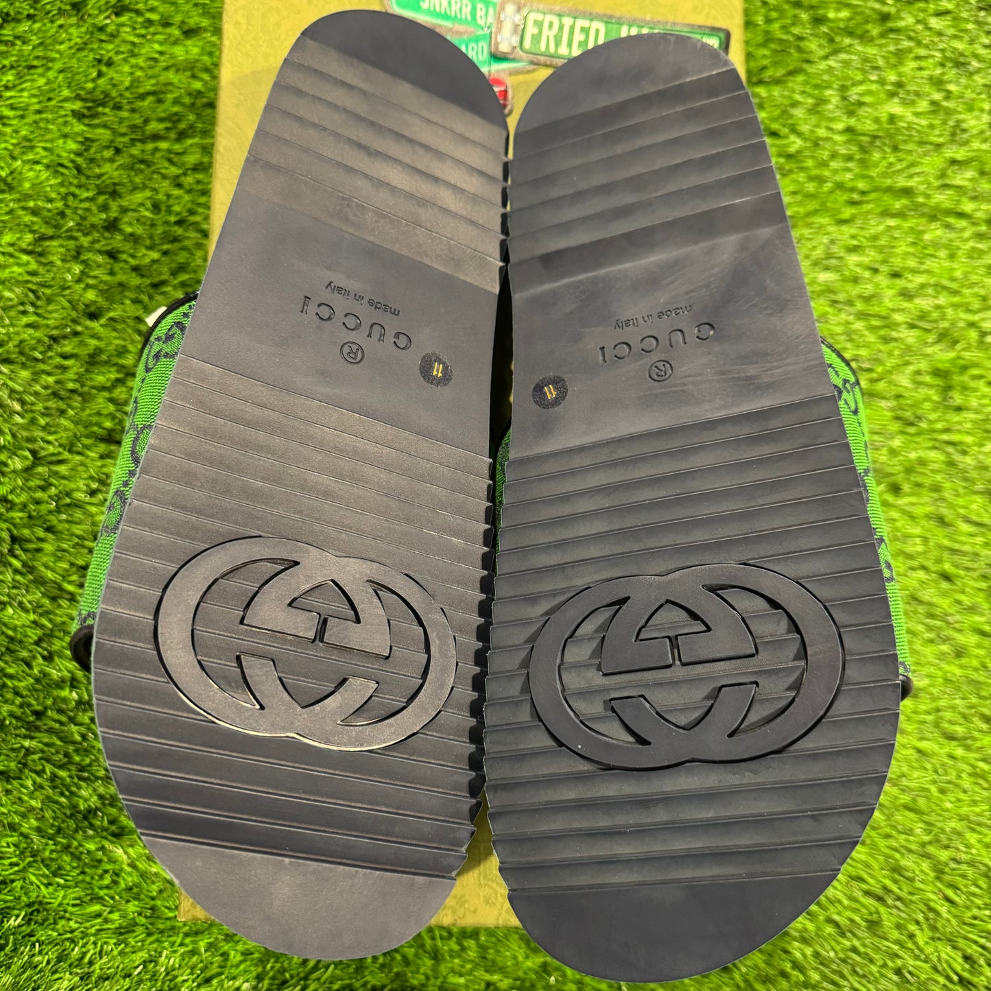 Gucci GG Canvas Slide Sandal 'Green Monogram'