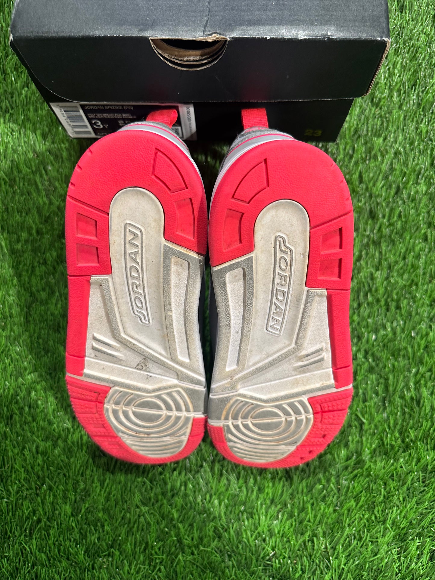 Jordan Spizike Wolf Grey Racer Pink (PS) SIZE 3Y/4.5W