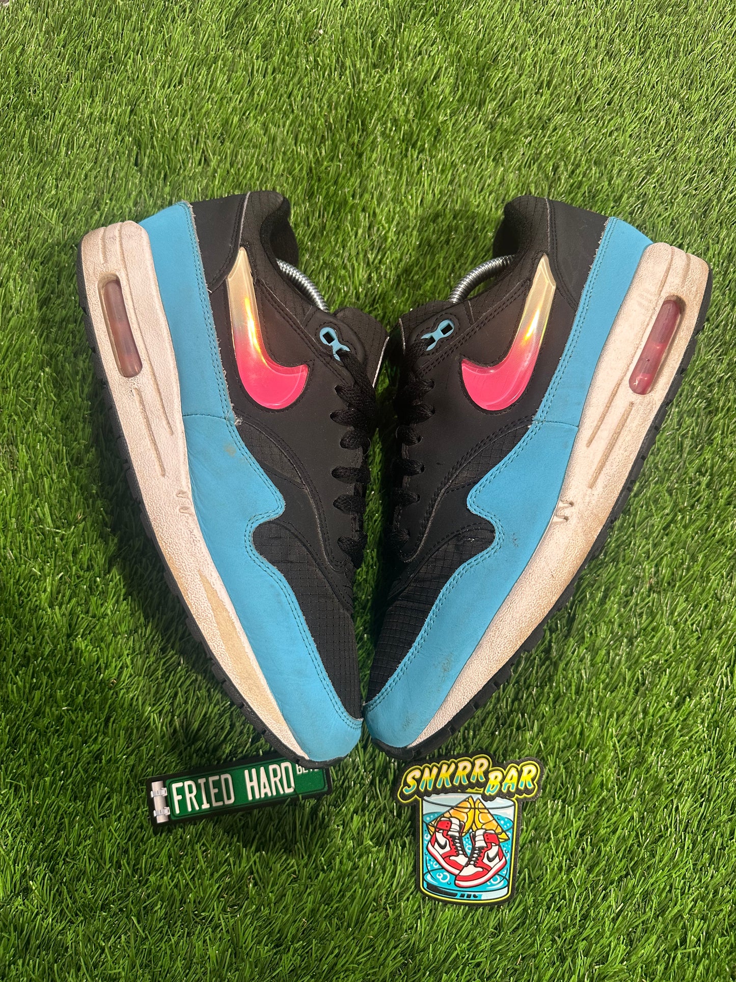 Nike Air Max 1 Jelly Swoosh Black Fuchsia Blue Fury