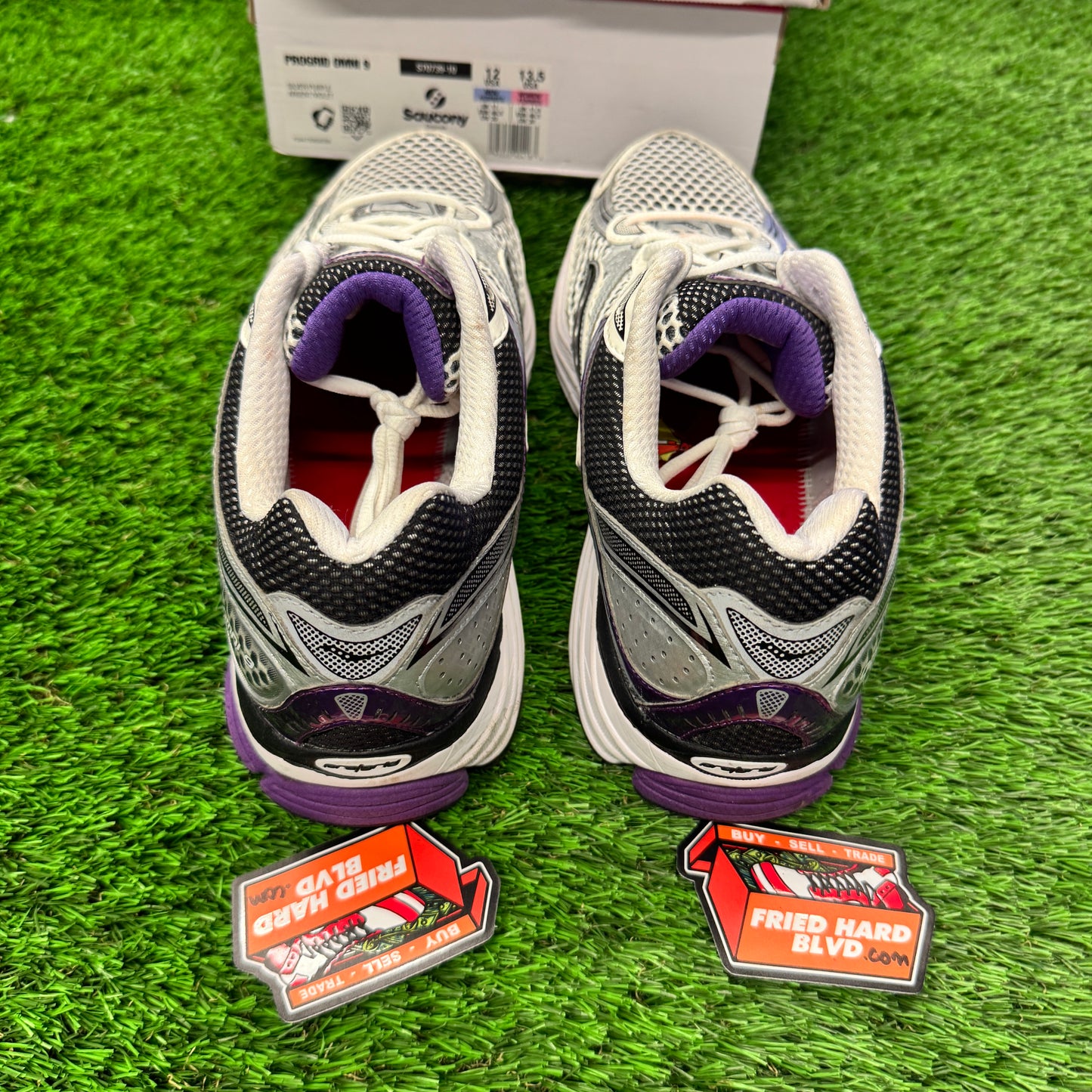 Saucony ProGrid Omni 9 White Black Silver Purple 12M/13.5W