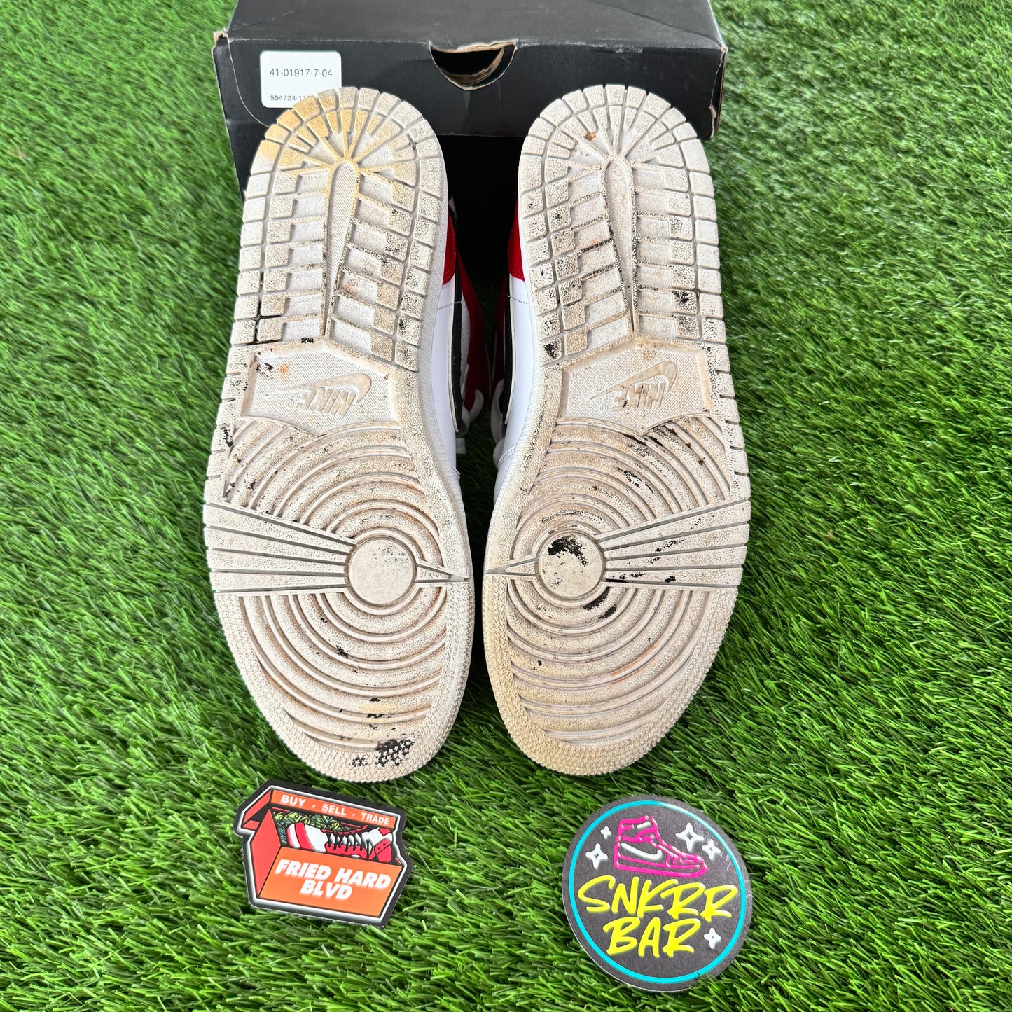 Jordan 1 Mid White Black Gym Red SIZE 10M/11.5W