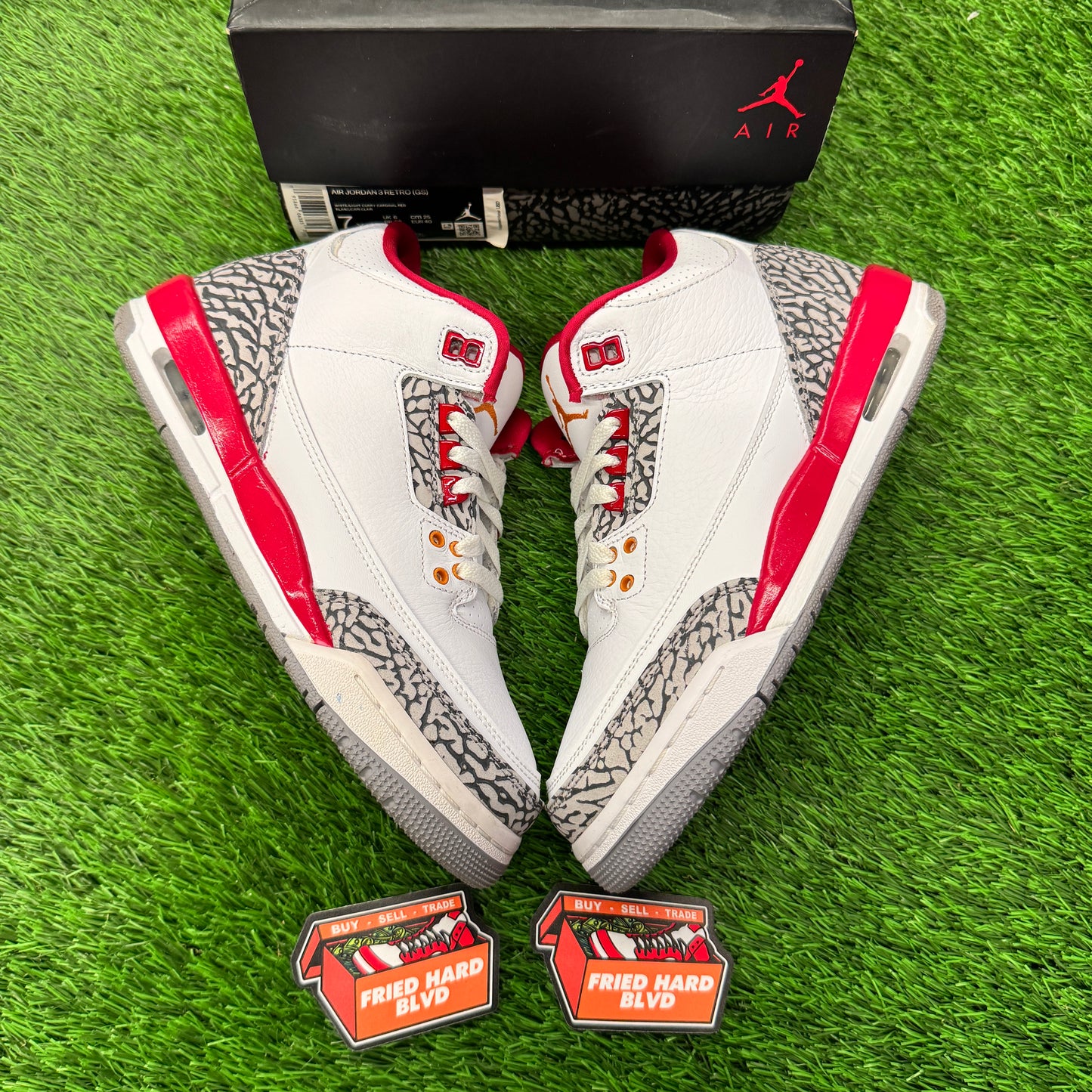 Jordan 3 Retro Cardinal (GS) SIZE 7Y/8.5W