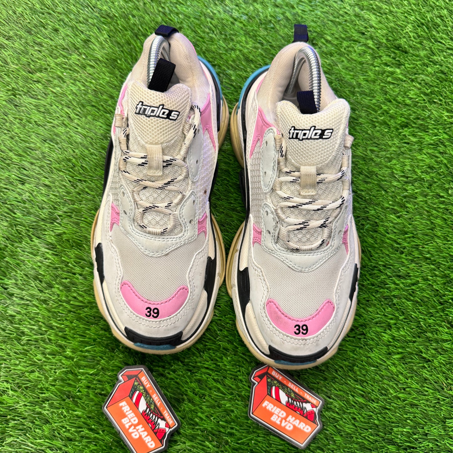 WOMEN'S WHITE PINK BALENCIAGA SIZE 7.5M/9W