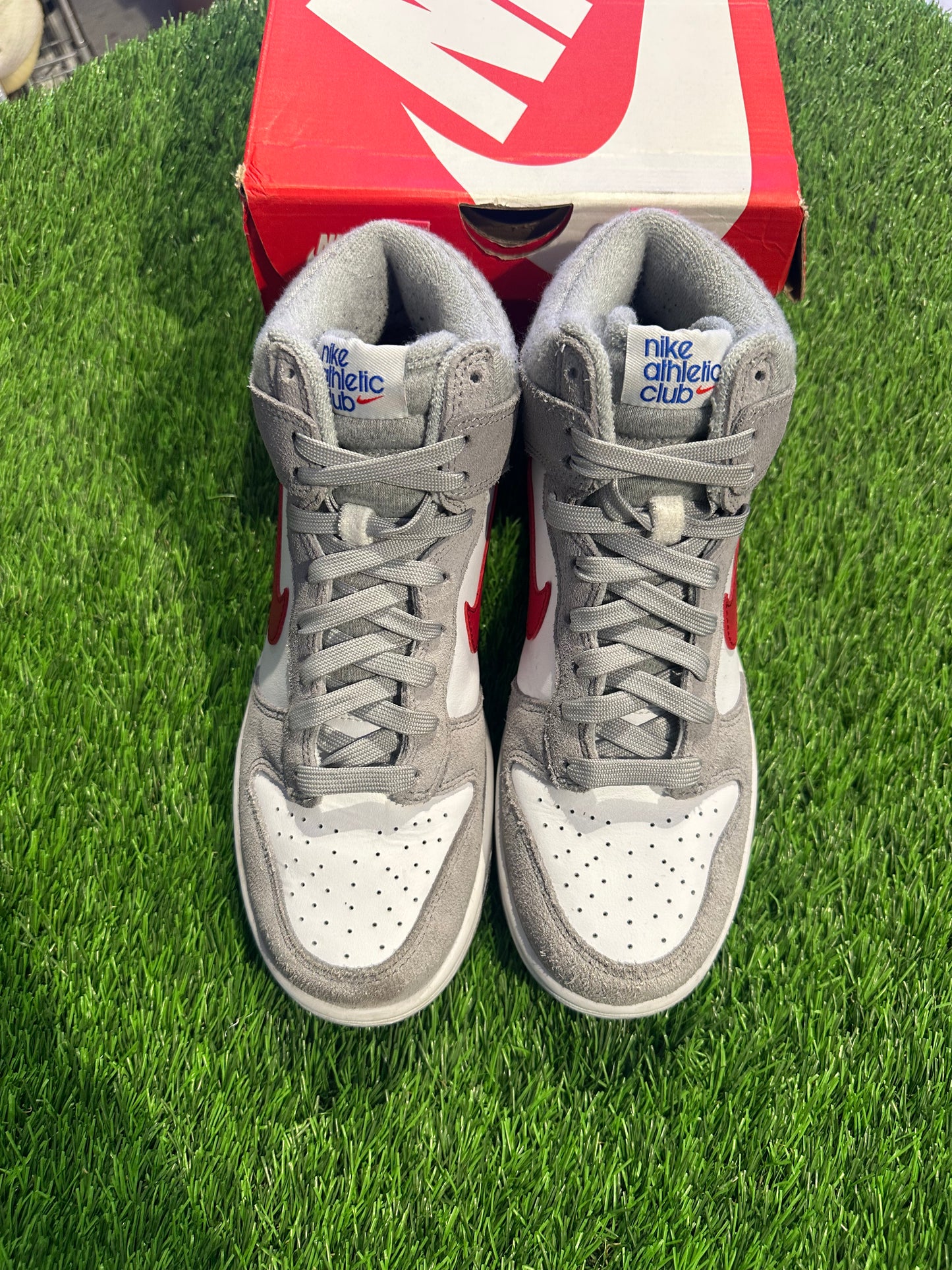 Dunk High Athletic Club Grey Red (GS) 6.5Y/8W