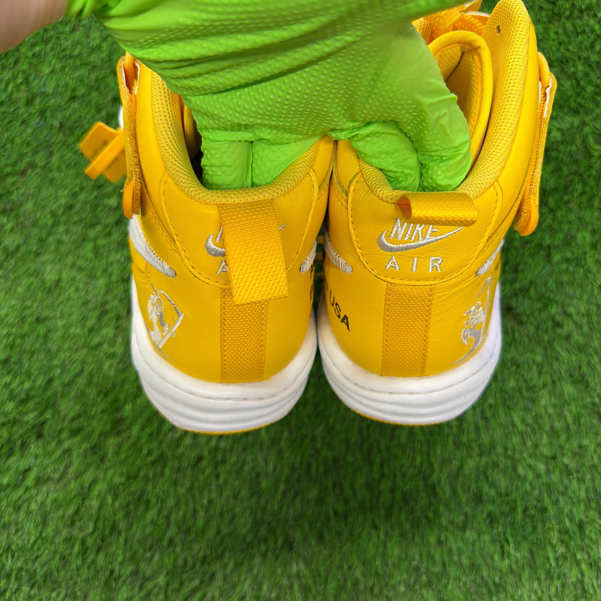 Off-White x Nike Air Force 1 Mid SP Leather 'Varsity Maize' SIZE 13M/14.5W