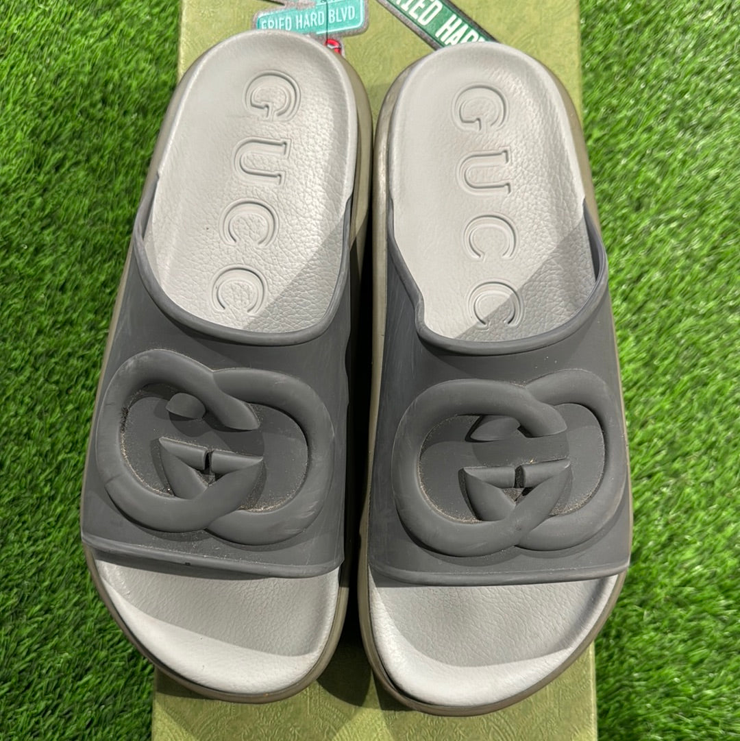 Gucci Sandal 'Interlocking G - Dark Grey Khaki'