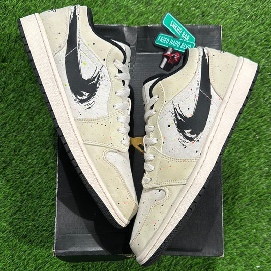 Air Jordan 1 Low 'Brushstroke Swoosh - Paint Splatter'