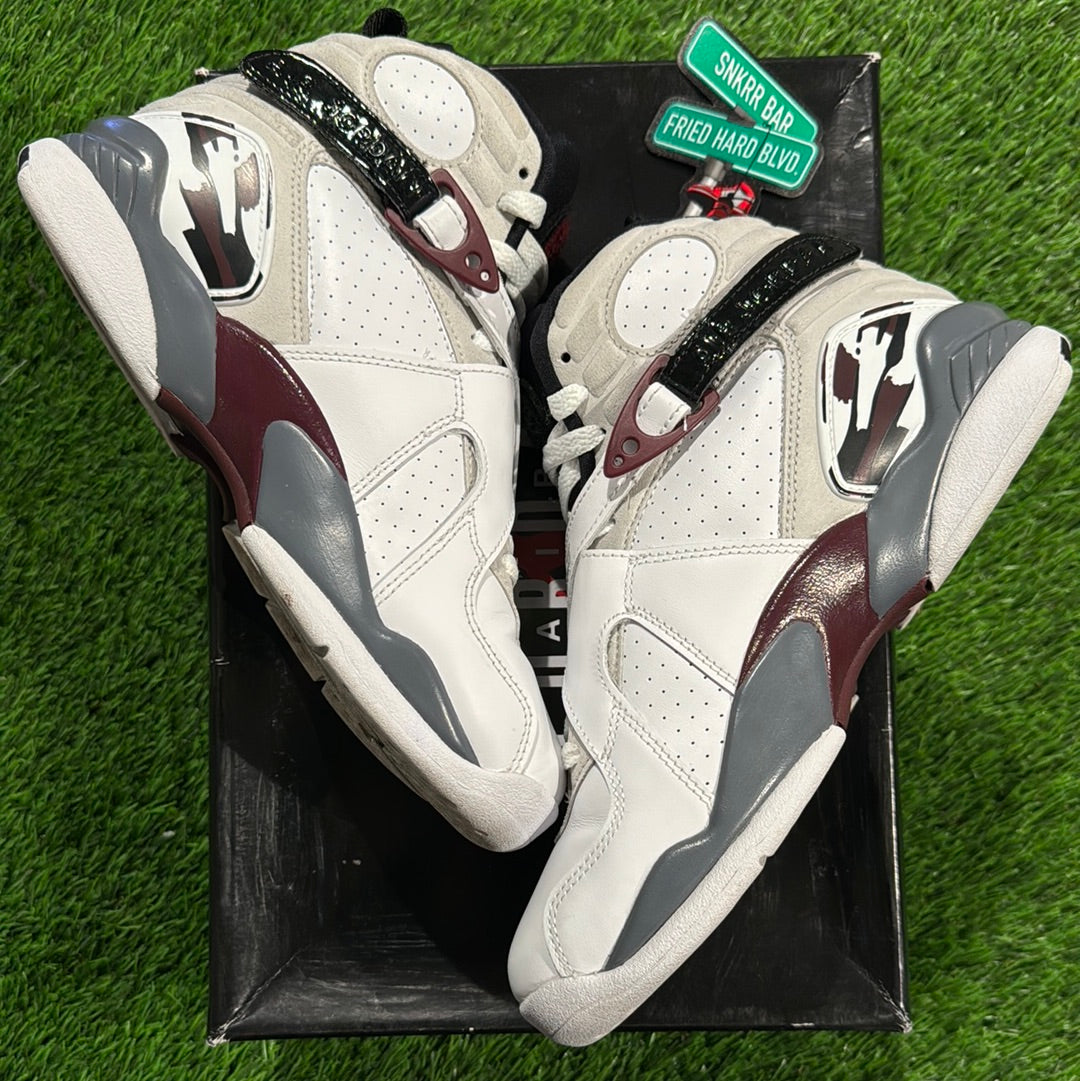 Jordan 8 Retro White Burgundy (Women's) 6Y/7.5W