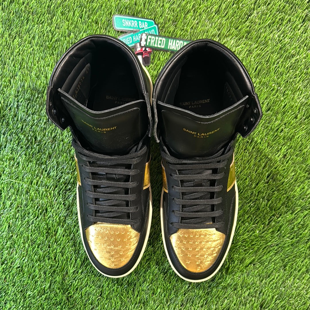 Saint Laurent Signature Court Classic SL/10H High Top Sneaker 'Black Gold'