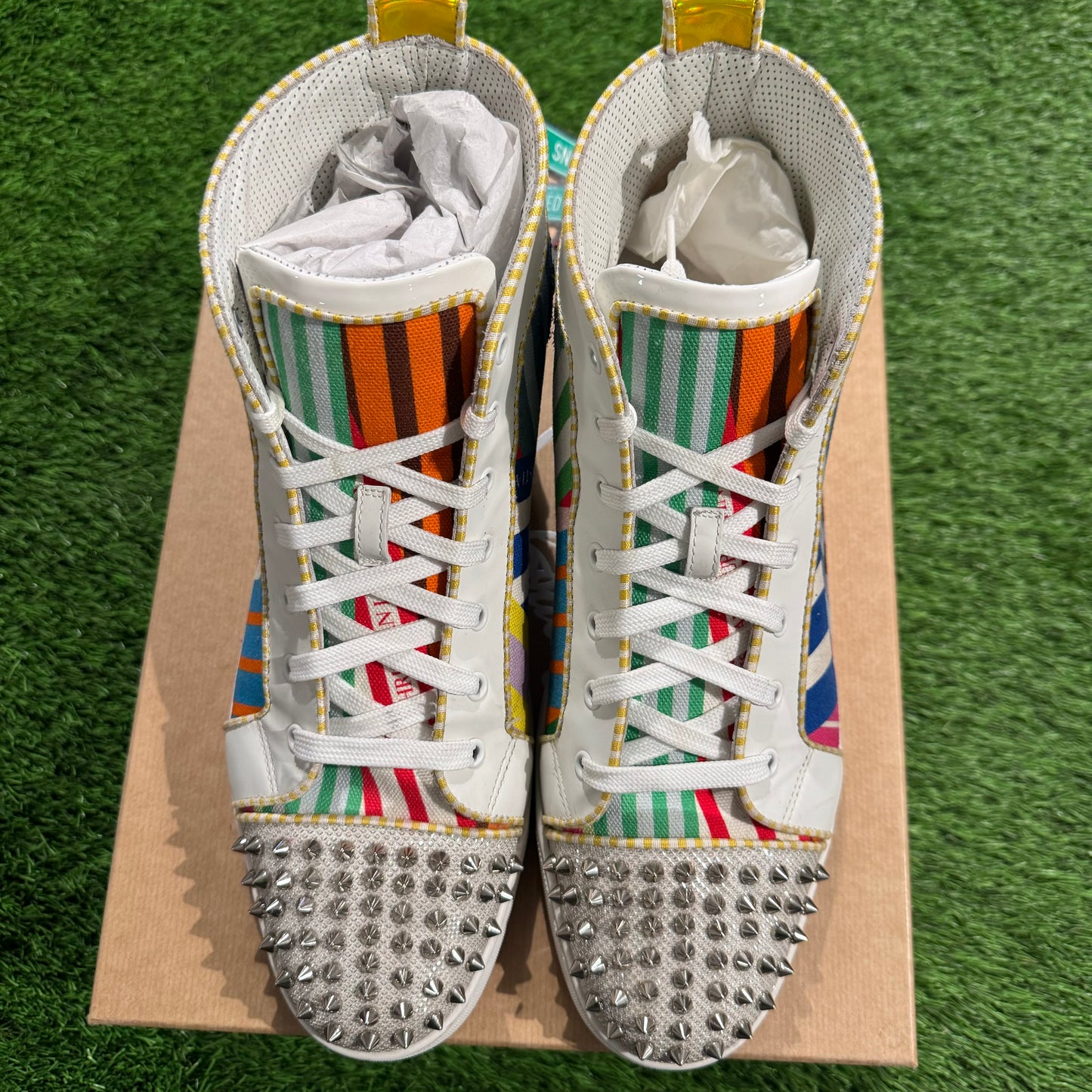 Christian Louboutin Lou Spikes Orlato Flat 'Beach Deckchairs'