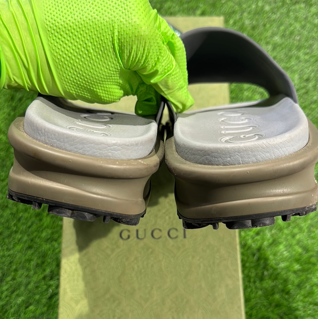 Gucci Sandal 'Interlocking G - Dark Grey Khaki'