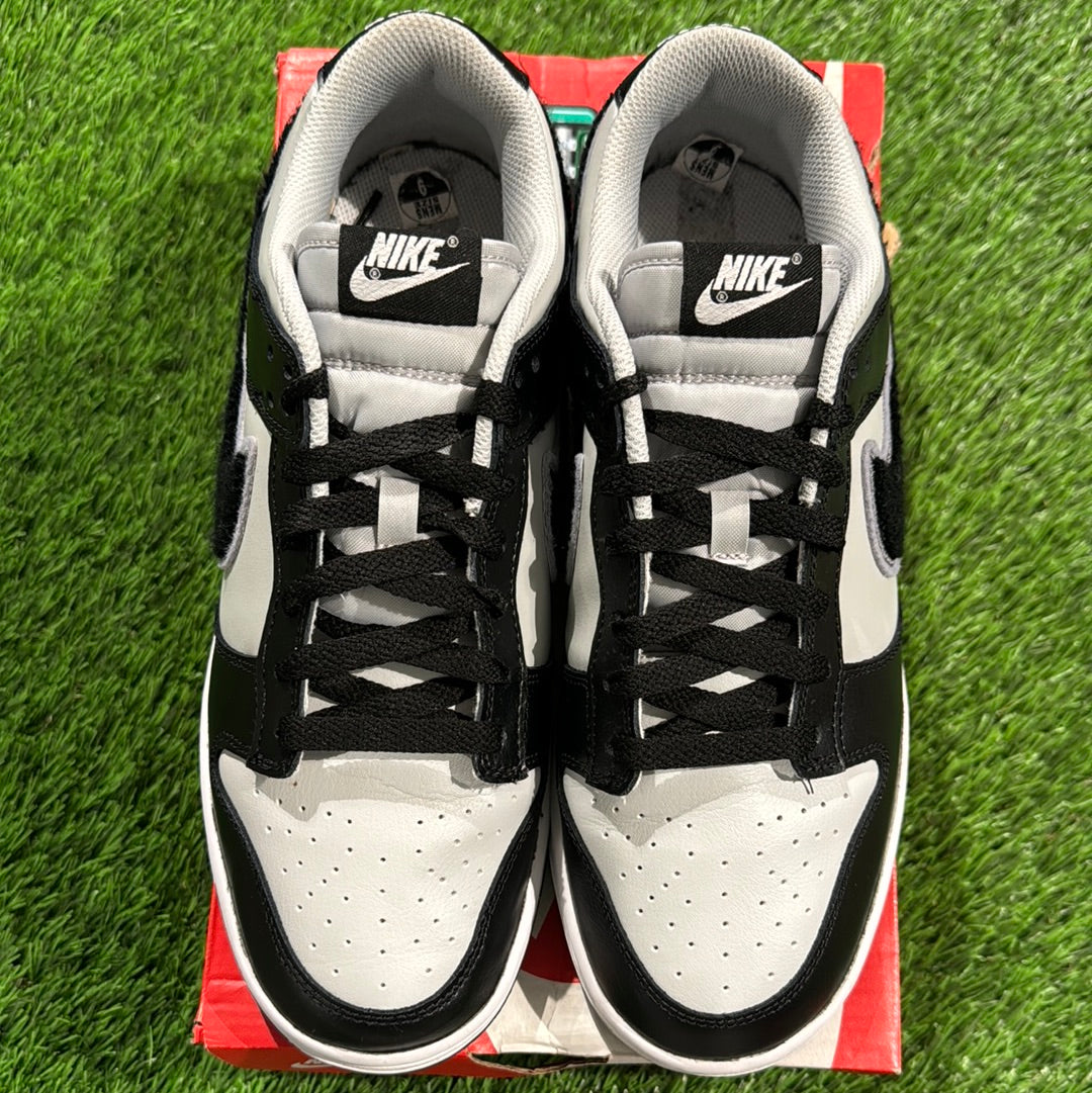 Dunk Low 'Chenille Swoosh - Black Grey Fog'