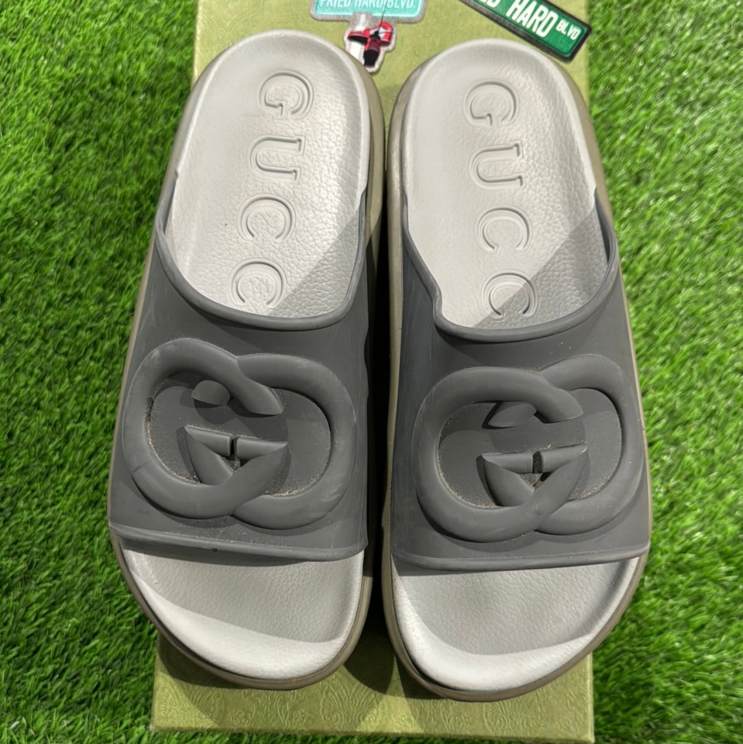Gucci Sandal 'Interlocking G - Dark Grey Khaki'