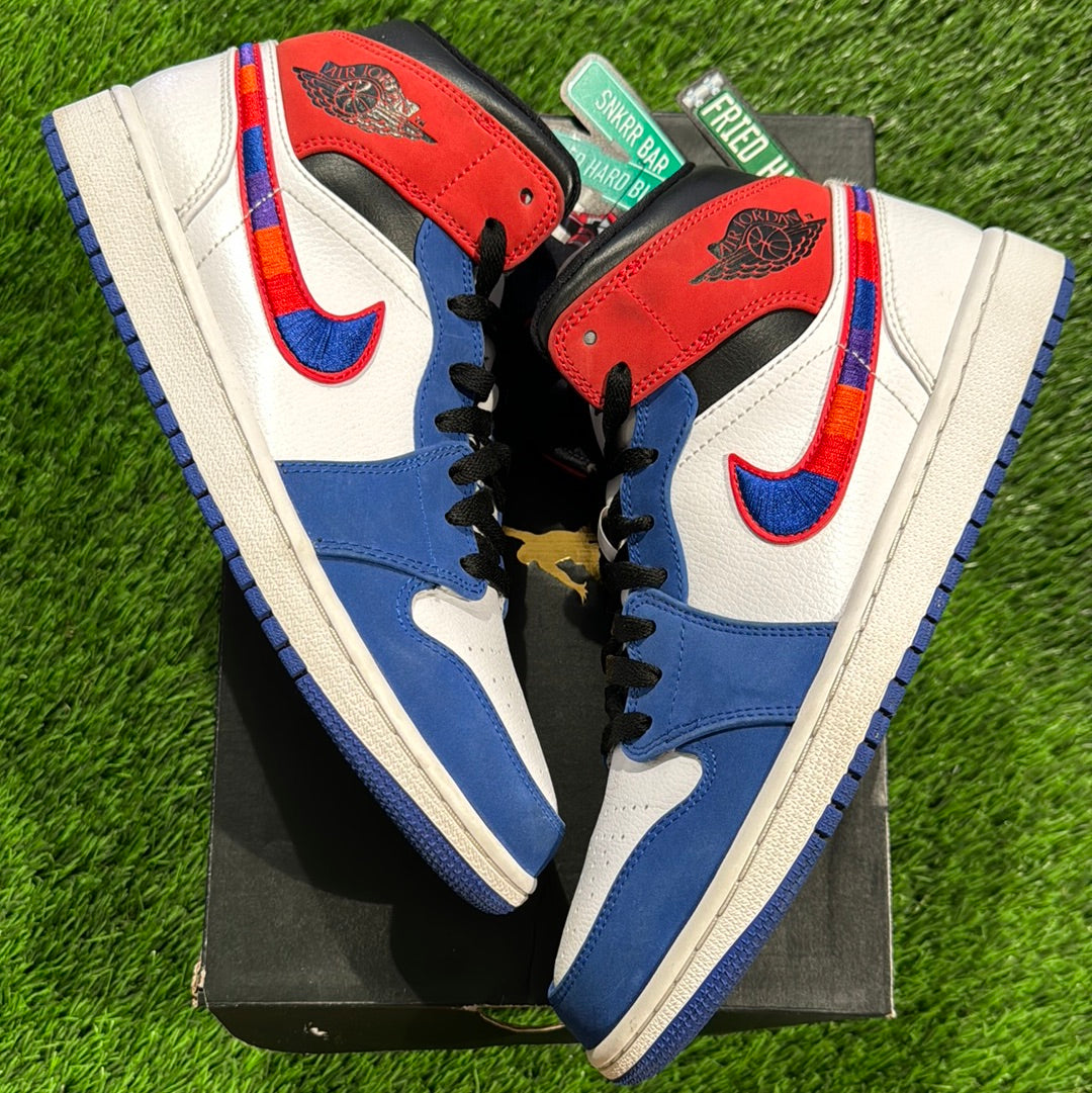 Air Jordan 1 Mid 'Multicolored Swoosh' 9M/10.5W
