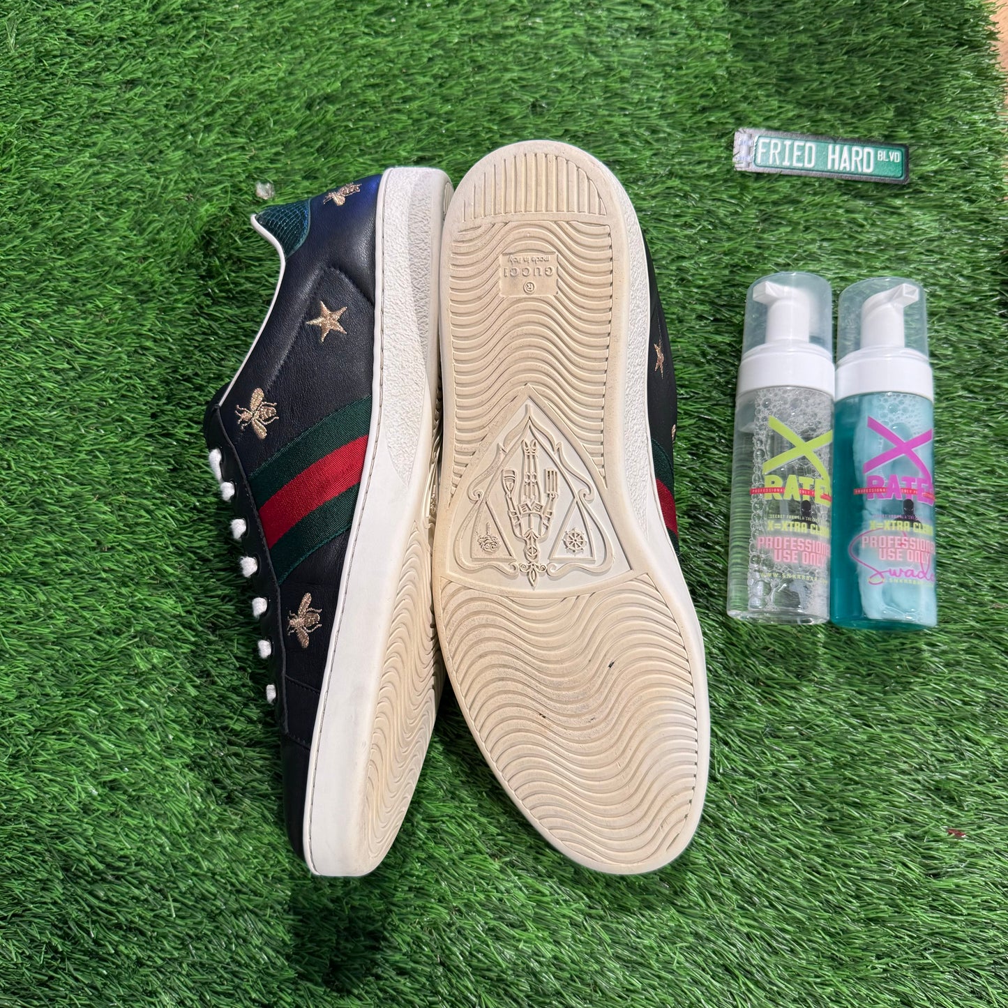 Gucci Ace Embroidered ‘Bees and Stars’ Black