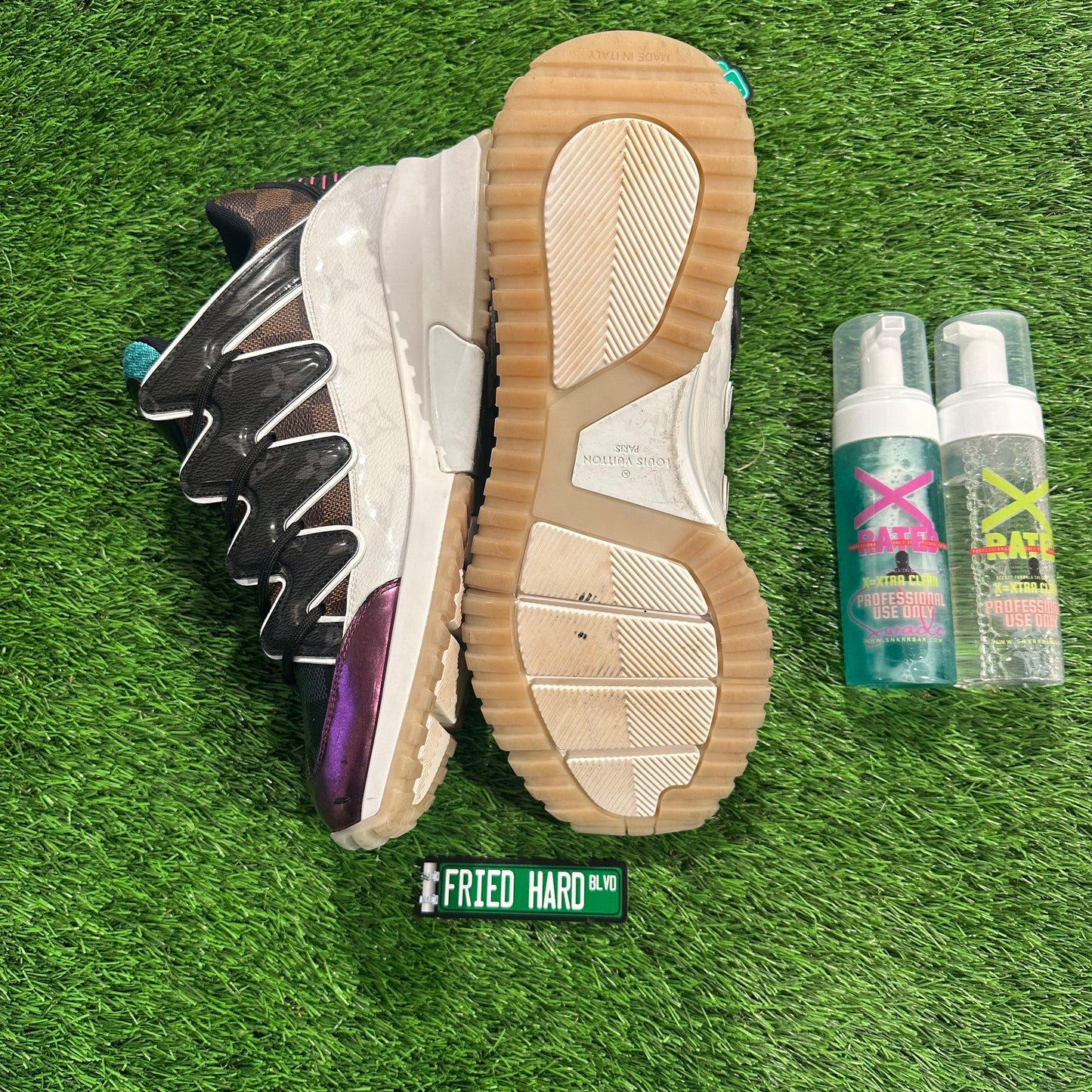Louis Vuitton Multicolor Coated Canvas and Leather Zig Zag Lace Up Sneakers