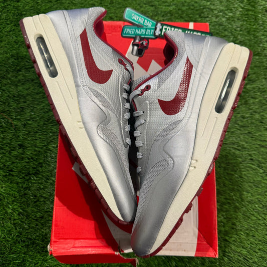 Air Max 1 Hyp QS 'Silver Deep Red' 12M/13.5W
