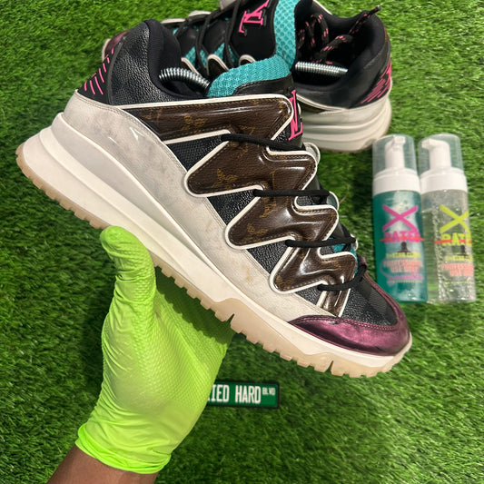 Louis Vuitton Multicolor Coated Canvas and Leather Zig Zag Lace Up Sneakers