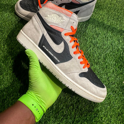 Jordan 1 Retro High Neutral Grey Hyper Crimson 15M/16.5W