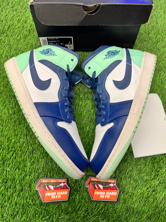 Jordan 1 Mid Mystic Navy Mint Foam SIZE 13M/14.5W