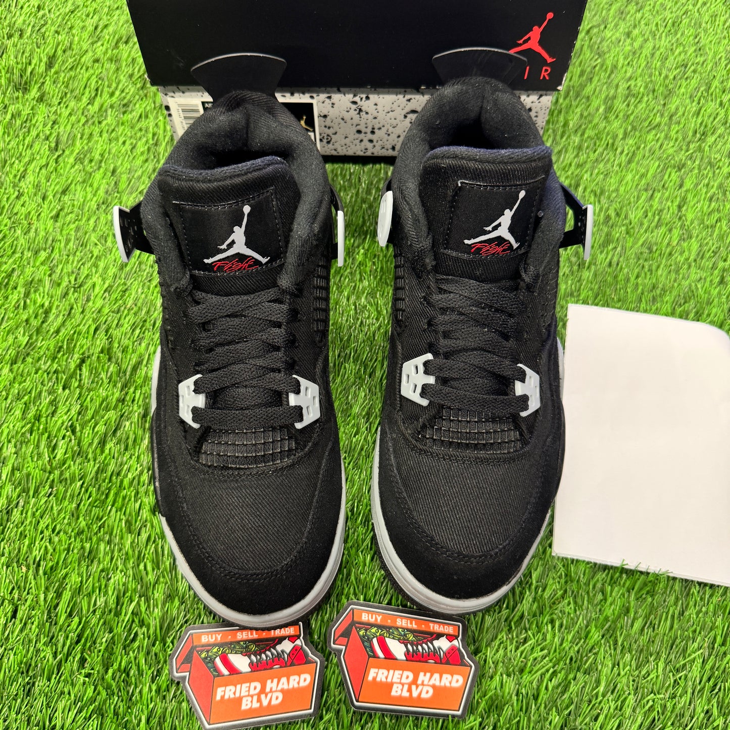 Jordan 4 Retro Black Canvas (GS) SIZE 7Y/8.5W