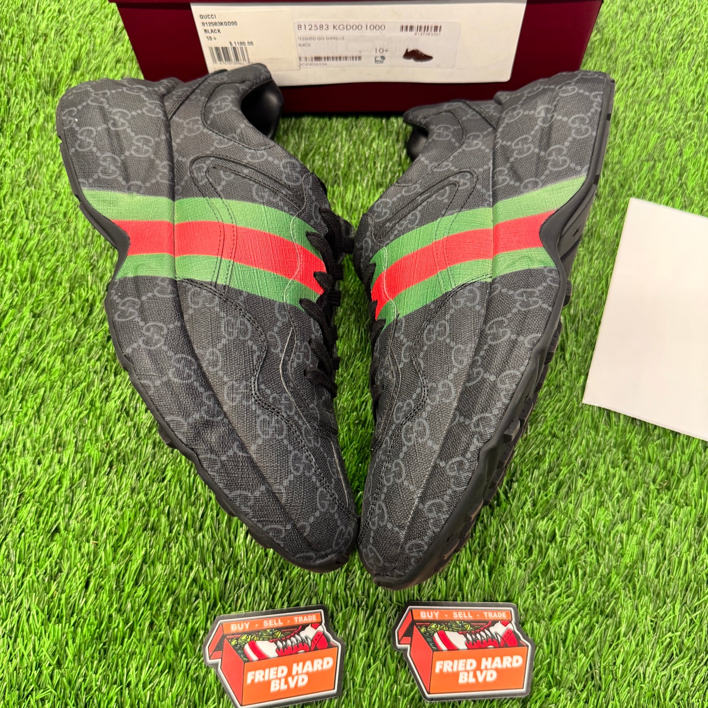 Gucci GG Rhyton 'Monogram - Black Green Red' SIZE 10.5M/12W
