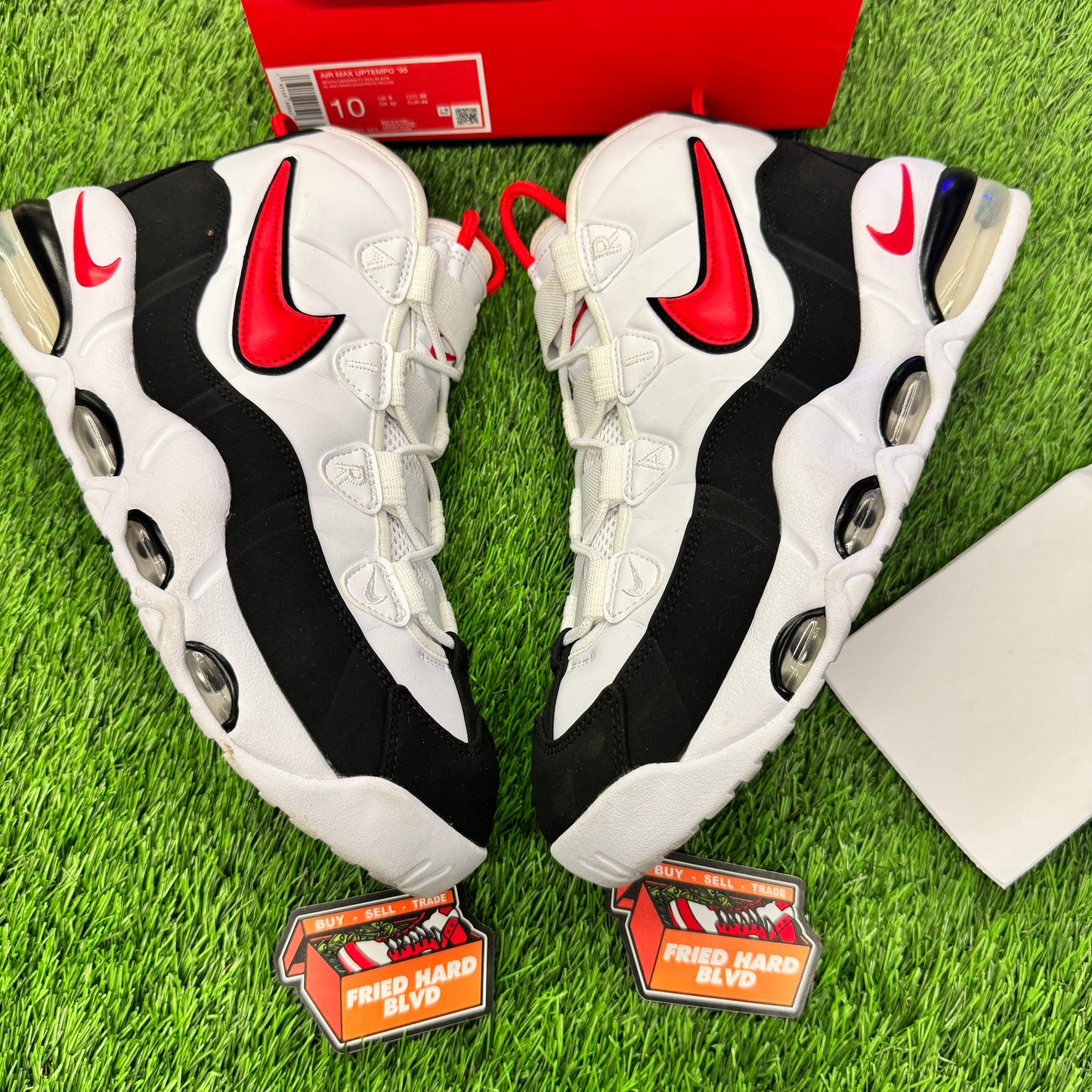 Air Max Uptempo 95 White Red Black SIZE 10M/11.5W