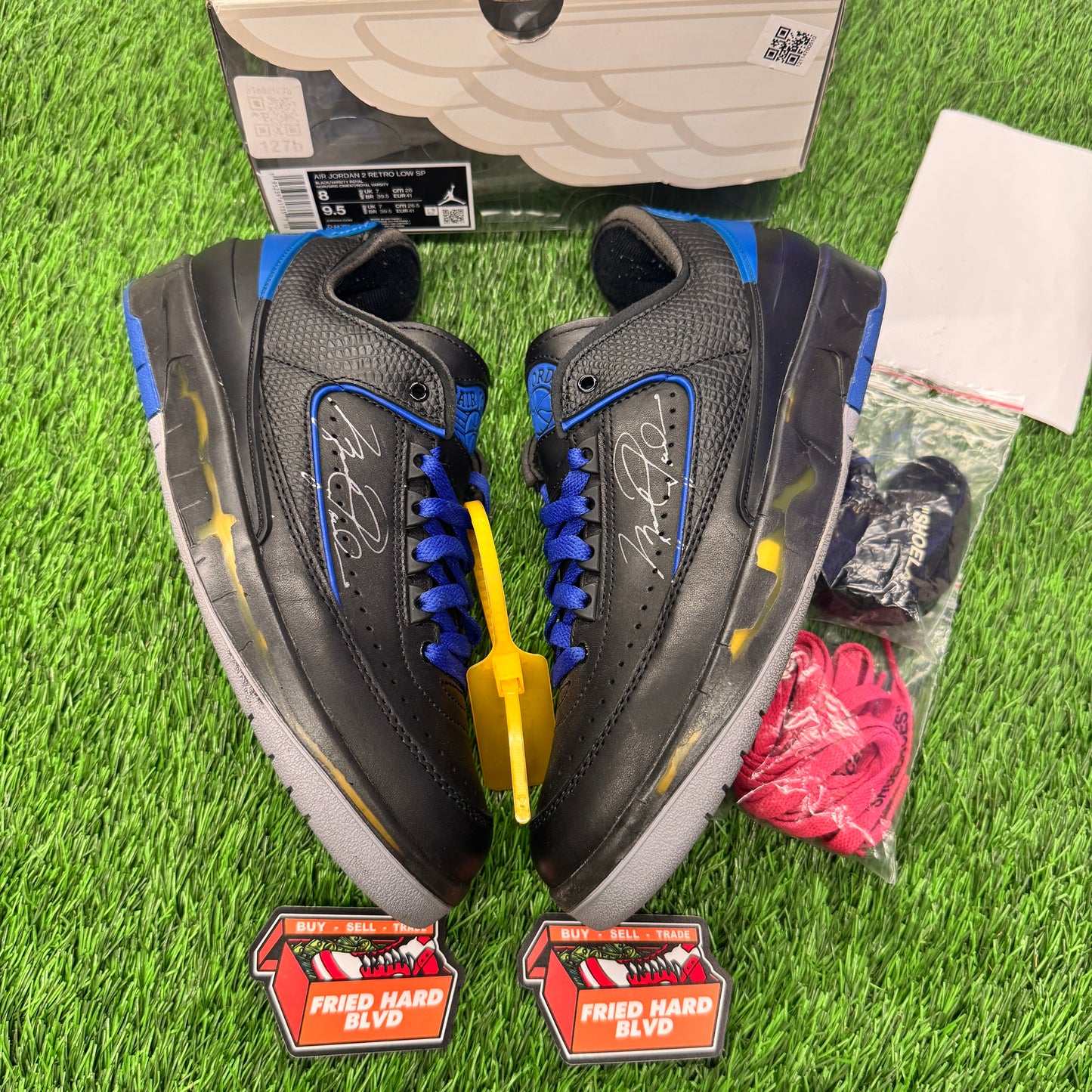 Jordan 2 Retro Low SP Off-White Black Blue SIZE 8M/9.5W