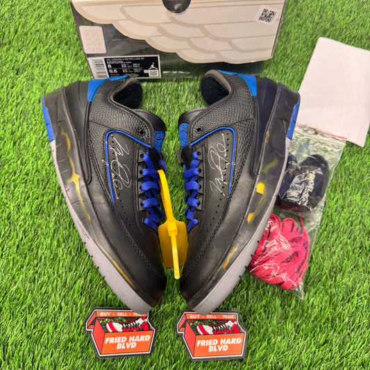 Jordan 2 Retro Low SP Off-White Black Blue SIZE 8M/9.5W