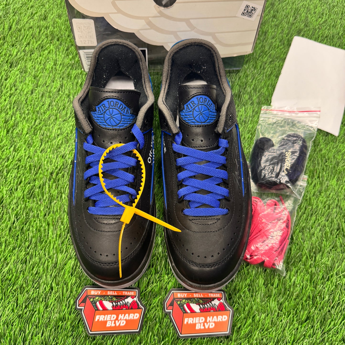 Jordan 2 Retro Low SP Off-White Black Blue SIZE 8M/9.5W