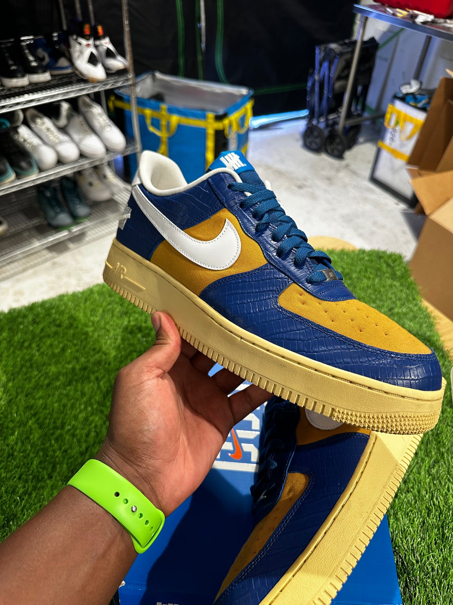 Nike Air Force 1 Low SP Undefeated 5 On It Blue Yellow Croc