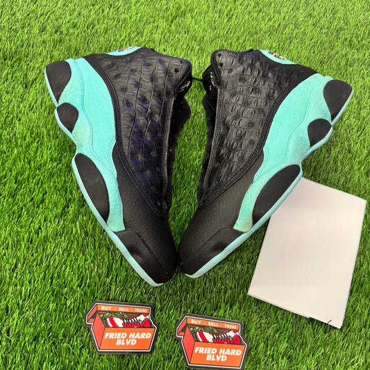 Jordan 13 Retro Black Island Green SIZE 8M/9.5W