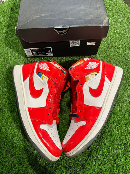 Jordan 1 Mid Barcelona Sweater Red Patent