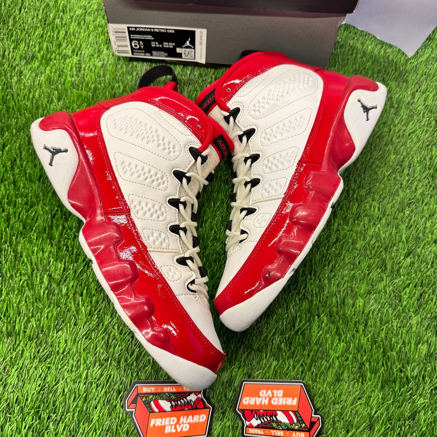 Jordan 9 Retro White Gym Red (GS) SIZE 6.5Y/8W