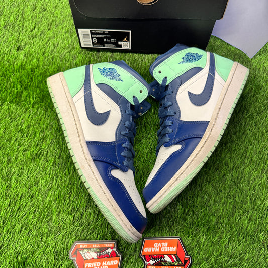 Jordan 1 Mid Mystic Navy Mint Foam SIZE 8M/9.5W