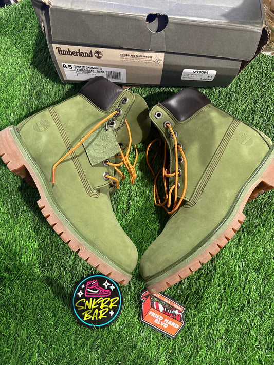 Timberland Men's 6 Inch Premium Waterproof Nubuck Boots Olive Green
