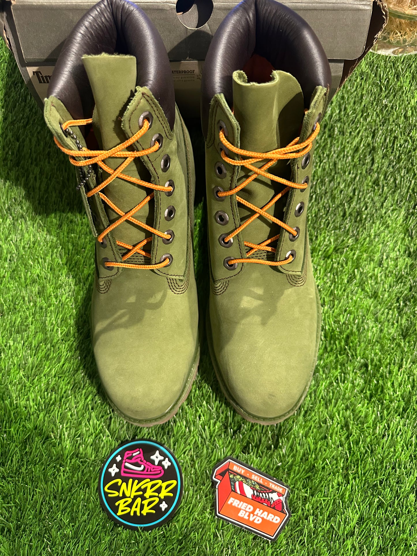 Timberland Men's 6 Inch Premium Waterproof Nubuck Boots Olive Green