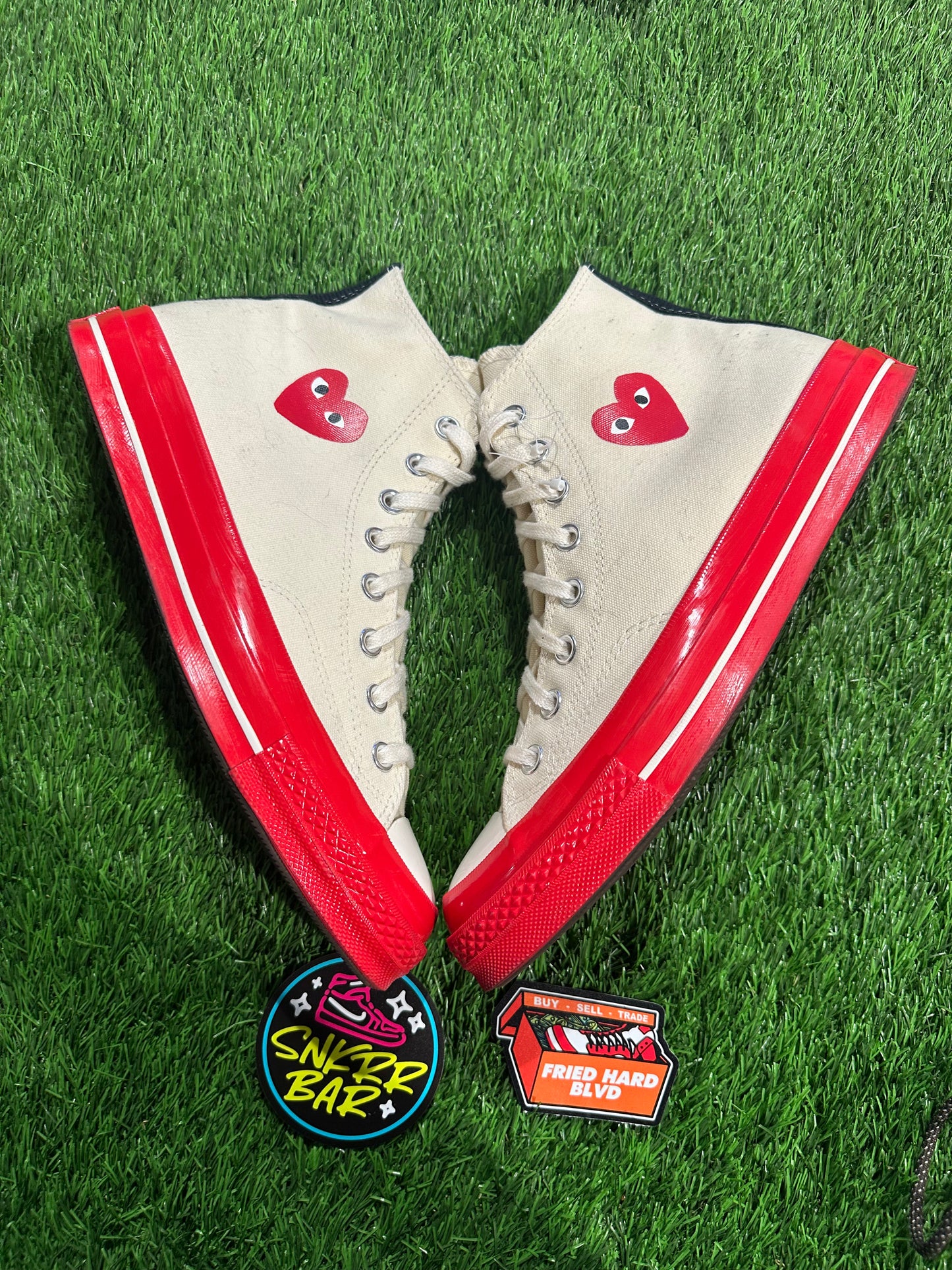 Converse Chuck Taylor All Star 70 Hi Comme des Garcons PLAY Egret Red Midsole