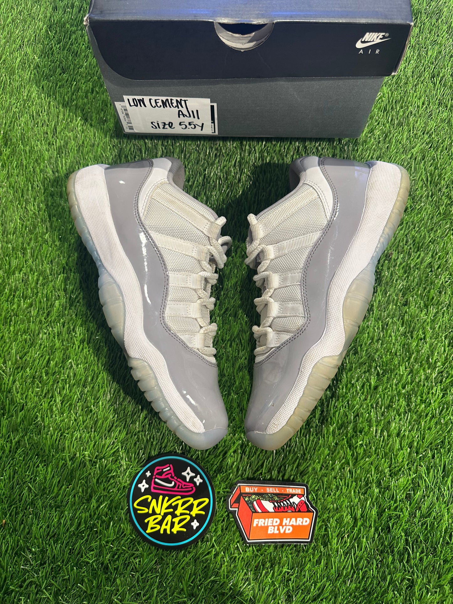 Jordan 11 Retro Low Cement Grey (GS) SIZE 5.5Y/7W