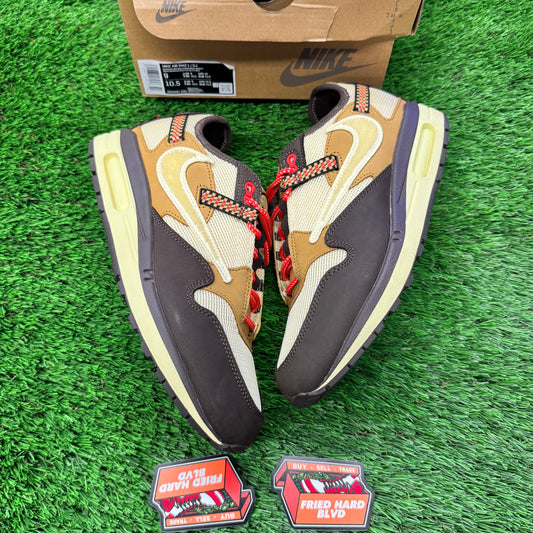 Air Max 1 Travis Scott Cactus Jack Baroque Brown SIZE 9M/10.5W