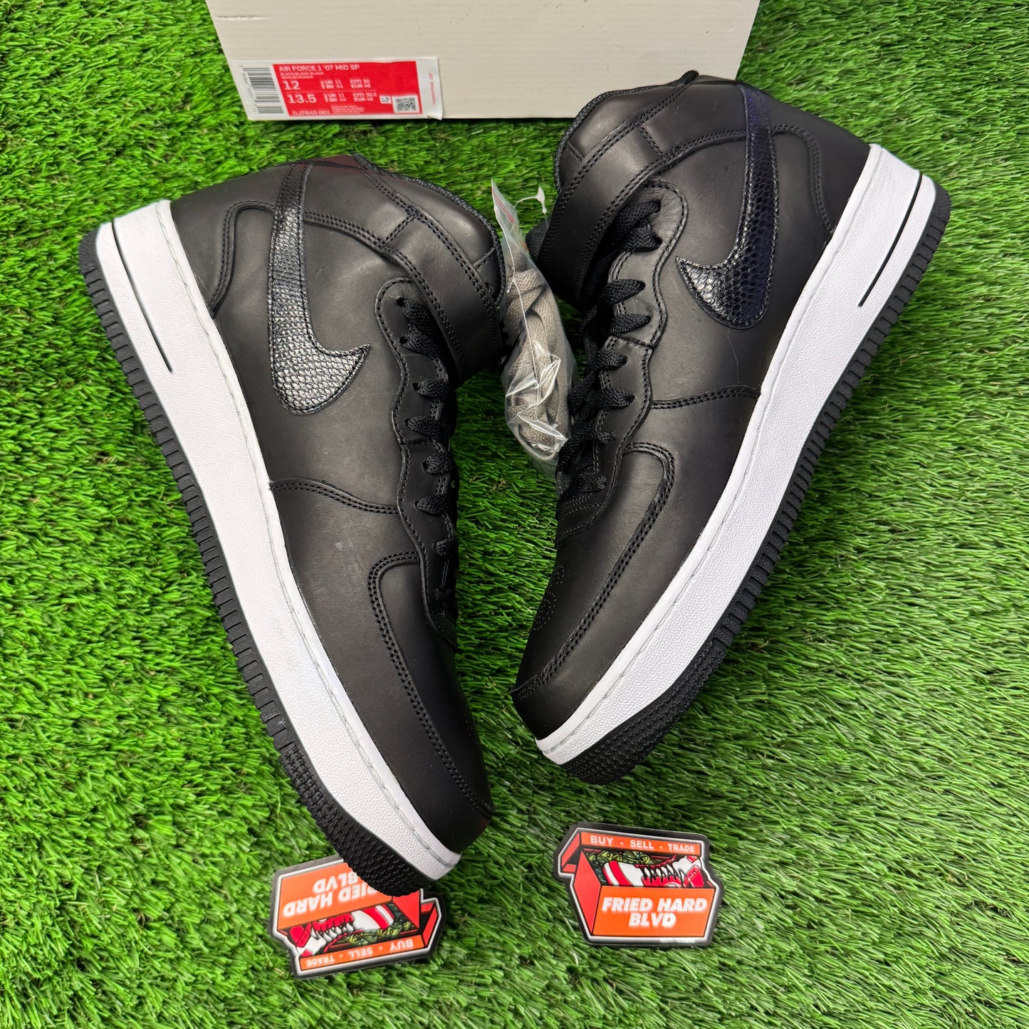Nike Air Force 1 Mid Stussy Black White 12M/13.5W