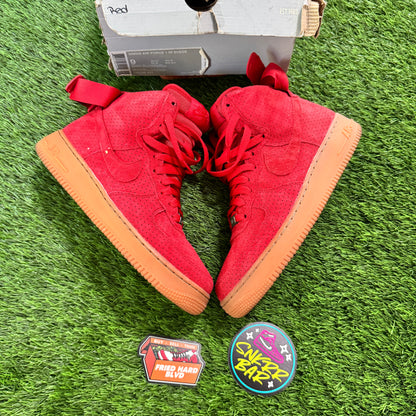 Air Force 1 High Suede University Red Gum (Women's) 7.5M/9W