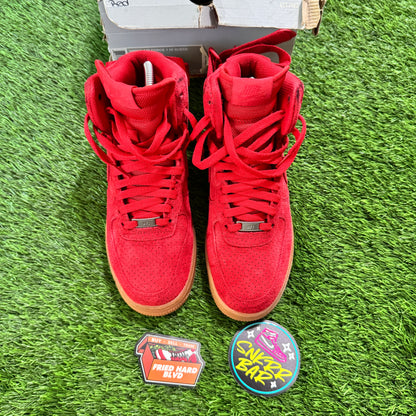 Air Force 1 High Suede University Red Gum (Women's) 7.5M/9W