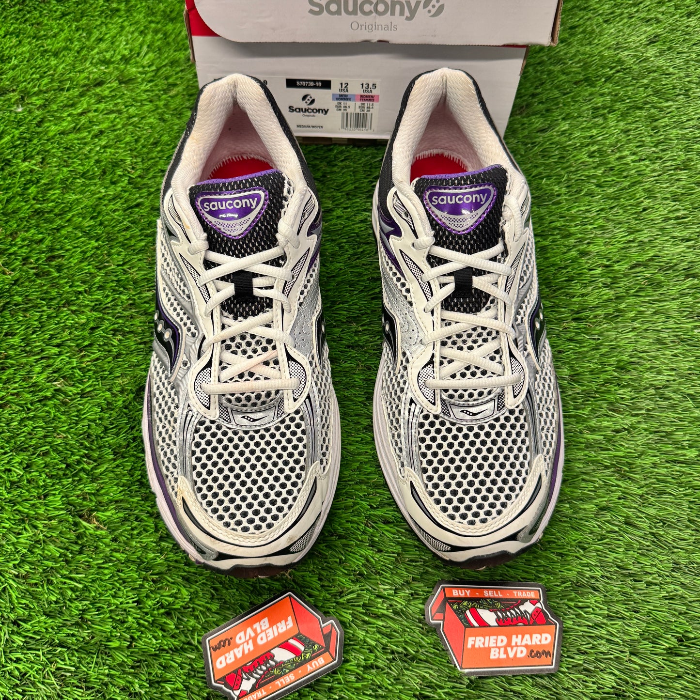 Saucony ProGrid Omni 9 White Black Silver Purple 12M/13.5W