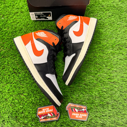 Jordan 1 Mid Black Toe Starfish 9M/10.5W